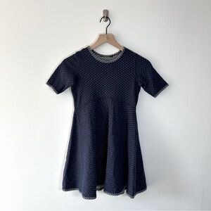 Hanna Andersson Navy Blue Stripe Dot Reversible Twirl Dress Size 120cm 6-7yrs